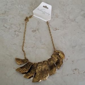 Fashion jewelry statement necklace single leaves